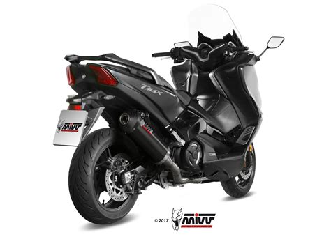 Escape Completo Homologado Mivv Oval En Acero Negro Para Yamaha T Max