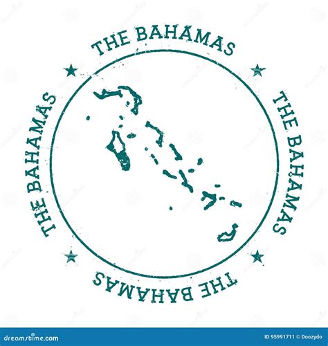 Bahamas Vector Map Isolated On White Background High Detailed Black