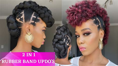 🔥elegant Rubber Band Updos On Natural Hair Protective Style Tupo1