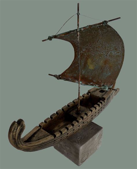 Trireme Sculpture Ancient Greek Ship Bronze Effect Quality Etsy