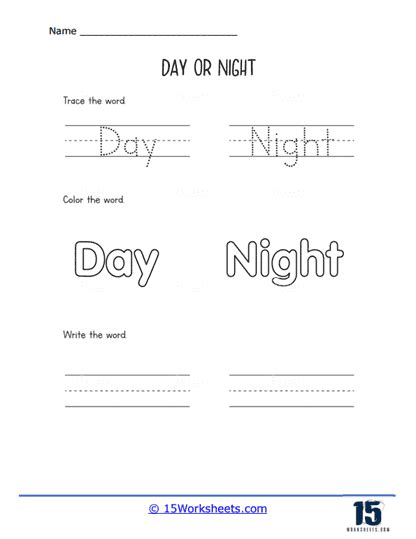 Day Or Night Worksheets 15