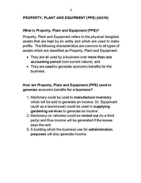 IAS16 PPE Final Exam Notes: Understanding Property, Plant, and ...