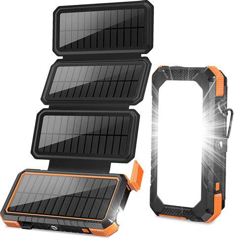 Blavor Solar Charger With Foldable Panels 18w Fast Charging Power Bank