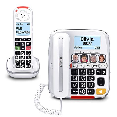 Swissvoice Xtra Combo T L Phone Filaire Grosses Touches Avec