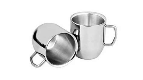 Plain Stainless Steel Cappuchino Double Wall Mug Sizedimension 8 X 9