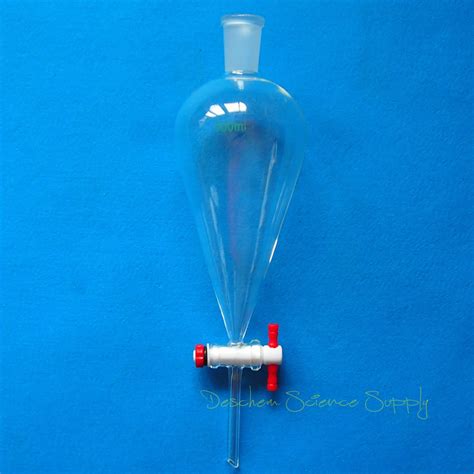 500ml 24 40 Glass Separatory Funnel Pear Shape Ptfe Stopcock Straight Drop Tube In Funnel From