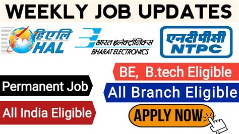 Hal Bel Ntpc Recruitment Be B Tech All India Eligible