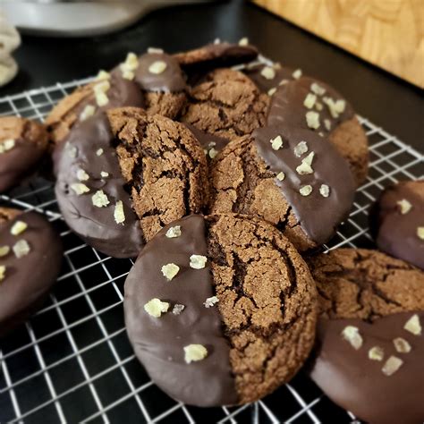 Homemade Spiced Chocolate Molasses Cookies With Crystallized Ginger Rfood