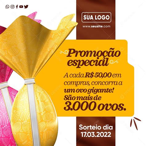 Social Media Promo O Especial De Sorteio De P Scoa Psd Edit Vel