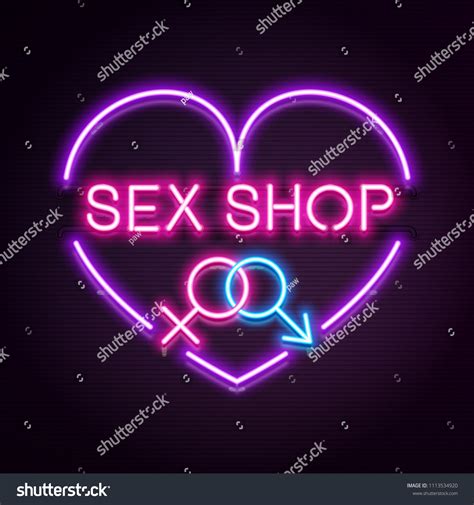 Sex Shop Logo Neon Realistic Text Vector De Stock Libre De Regalías 1113534920 Shutterstock