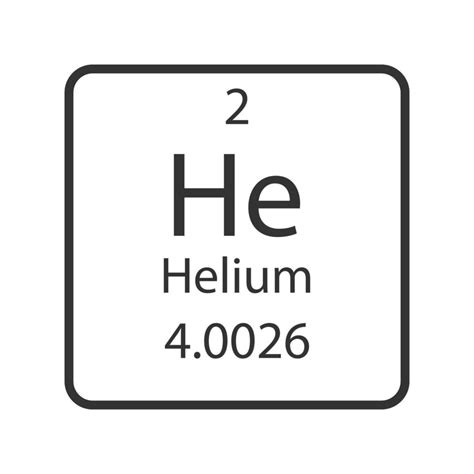 Helium Symbol Chemical Element Of The Periodic Table Vector