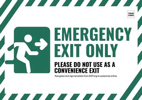 Customizable Emergency Exit Sign Templates