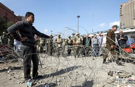 Egyptian Stands Near Barbed Wire That Editorial Stock Photo Stock