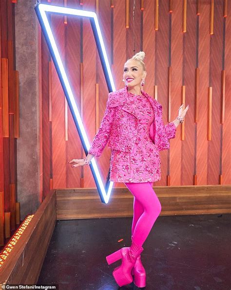 Gwen Stefani Cuts A Fashionable Figure In Pink Dress And Tights In Promotional Photos From The