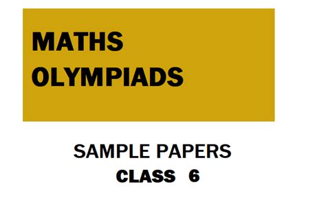 Maths Olympiad Sample Papers Olympiad Tester