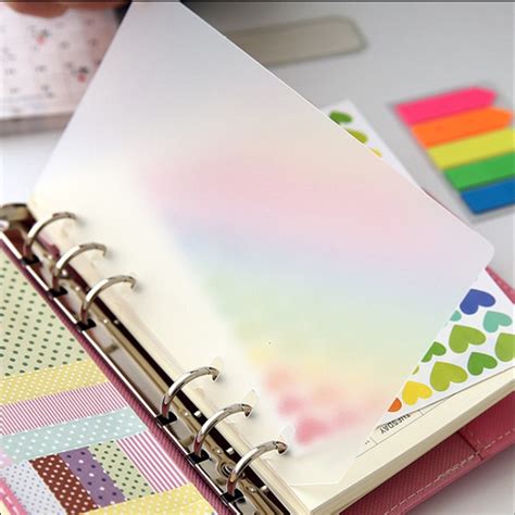 2pcs A5 A6 Transparent Notebook Divider Simple Spiral Notebook Planner