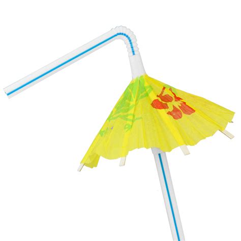 Del Sol Parasol Straws Novelty Umbrella Drinking Straws