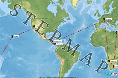 Stepmap Weltreise Landkarte F R Welt