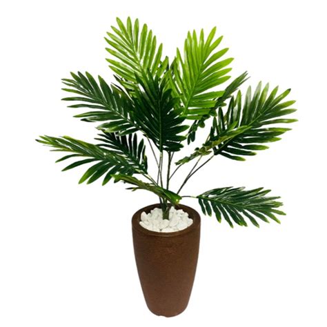 Planta Artificial Coqueiro Areca Vaso Polietileno Marrom Submarino