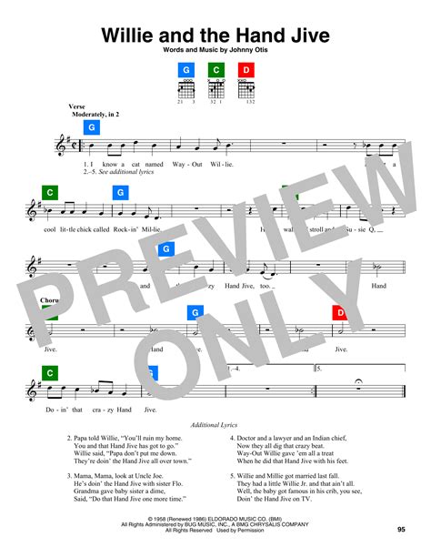 Willie And The Hand Jive By Eric Clapton Sheet Music For Chordbuddy At