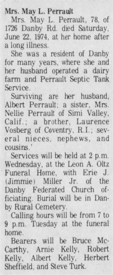 Perrault wife of Albert Perrault Ith Jrnl 24 Jun 1974 - Newspapers.com