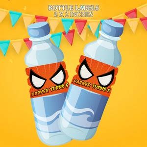 Spiderman Water Bottle Labels Spiderman Template Spiderman Wrappers