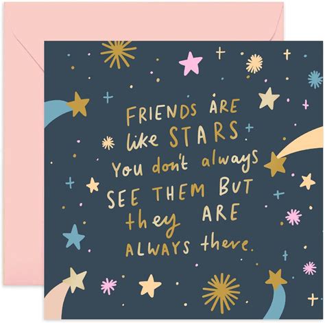 Old English Co Friends Are Like Stars Greeting Card Happy Birthday Card For Best Friend