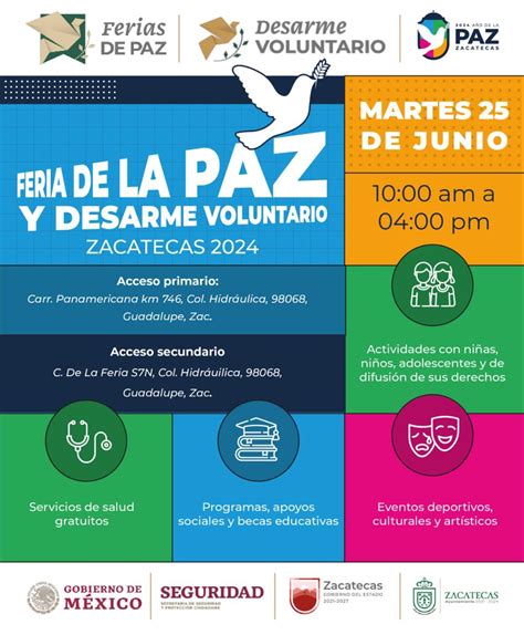 Convoca Gobierno De Zacatecas A Participar En Feria De La Paz Y Desarme