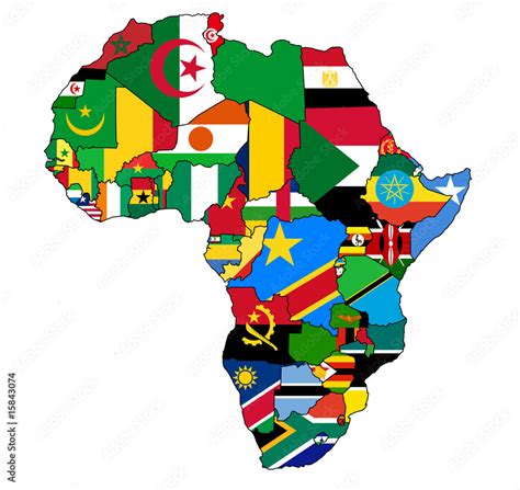 Africa Political Map Flags Stock Photo Adobe Stock