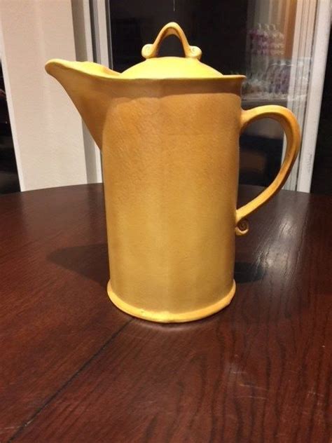 Bennington Potters Of Vermont Golden Glazed Ceramic Pitcher 10 Tall