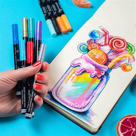 42 Extra Fine & Medium Tip Acrylic Markers for Art | Paint pens, Paint ...