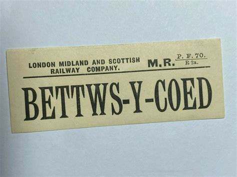 Railway Luggage Label London Midland Scottish Railway Bettws Y Coed