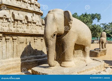 Nakula Sahadeva Ratha In Pancha Rathas Complex At Mahabalipuram Stock