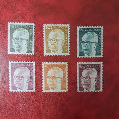 Briefmarken BRD Bund 1972 Michel 727 732 Gustav Heinemann III