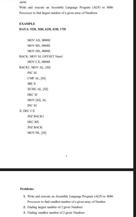 Solved AIN Write And Execute An Assembly Language Program Chegg