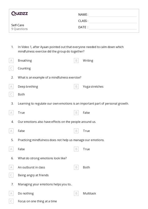 Social Emotional Worksheets On Quizizz Free Printable