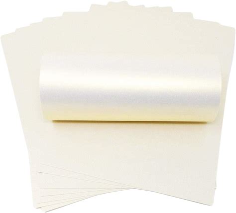 10 X A4 White With Gold Shimmer Pearlescent Shimmer Paper 32lb Bond