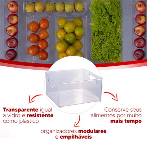 Organizador Multiuso Plasutil Geladeira Dispensa Cozinha Guarda E