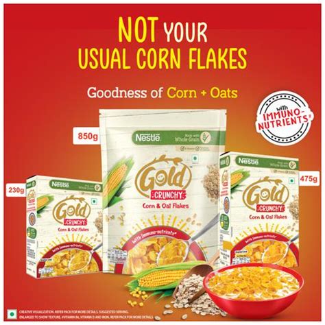 Buy Nestle Gold Crunchy Oats And Cornflakes With Immuno Nutrients Wholegrain Breakfast Cereal