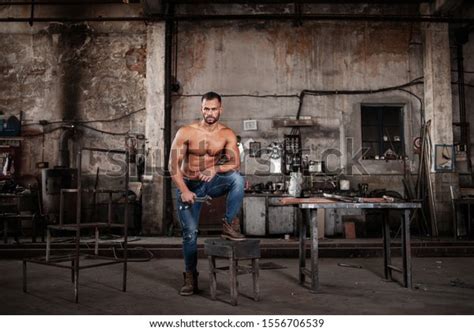 Muscled Half Naked Man Work Walking Stock Photo Shutterstock