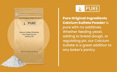 Pure Original Ingredients Calcium Sulfate 2 Lb Baking Water Treatment And Gardening