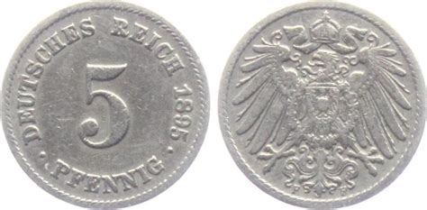 Kaiserreich 1895 F 5 Pfennig großer Adler ss MA Shops