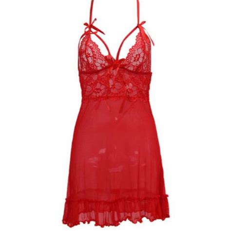 Jual Lingerie Sexy Model Bralette Renda Lace Baju Tidur Seksi Transparan Terbaru Fema