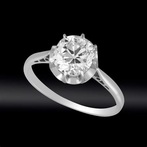 Proantic Bague Solitaire Diamant Taille Ancienne 1 76 Carat