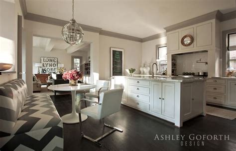 Gray Crown Molding Contemporary Kitchen Ashley Goforth Design