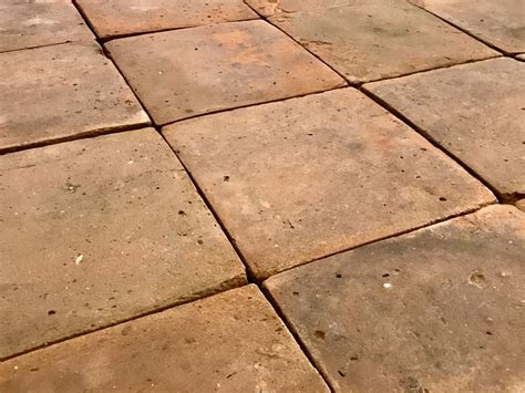 Large size antique French terra-cotta floor tiles | BCA Antique Materials