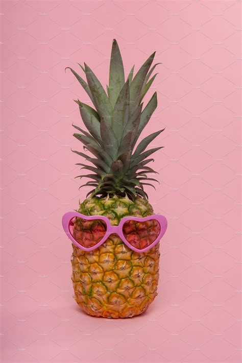 Pineapple With Heart Shaped Glasses Education Stock Photos Creative