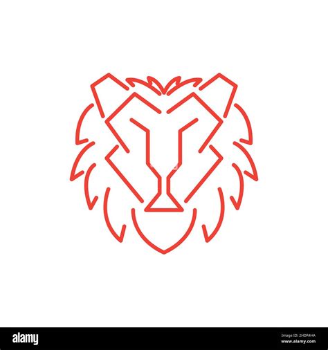 Face Unique Line Lion Logo Design Vector Graphic Symbol Icon Illustration Creative Idea Stock