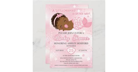 African American Baby Girl Shower Invitation | Zazzle