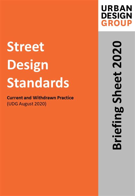 Street Design Standards Udg Manuals And Briefings Urban Design Group